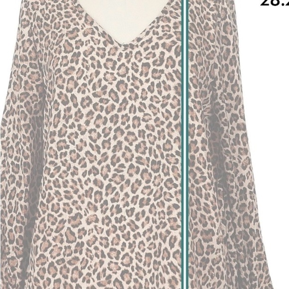 Impressions Animal Print V-Neck Blouse With Bell Sleeves Size Medium - Picture 3 of 6